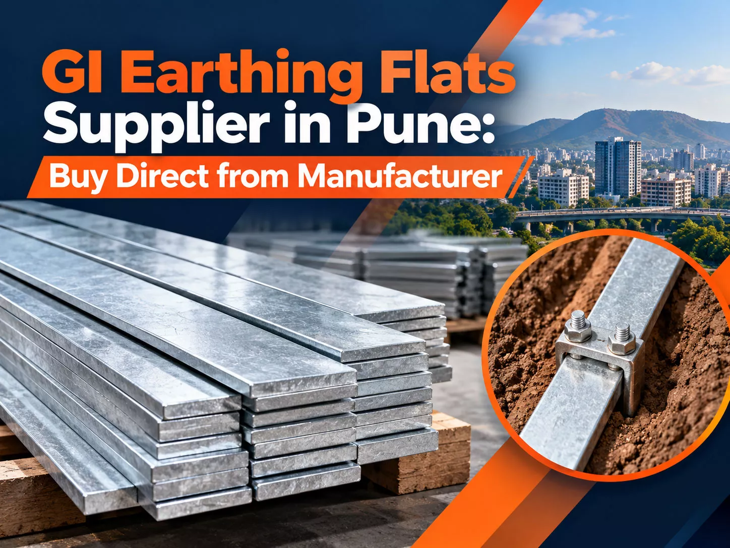 GI Earthing Flats Supplier in Pune: Buy Direct from Manufacturer
