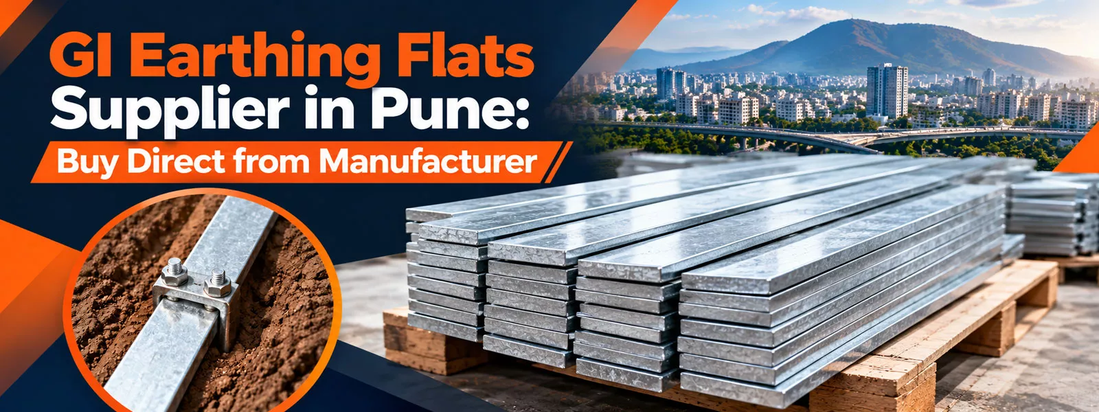 GI Earthing Flats Supplier in Pune: Buy Direct | Akaaltech